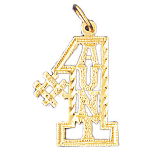 14K GOLD SAYING CHARM - #1 AUNT #9975