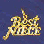 14K GOLD SAYING CHARM - BEST NIECE #9981