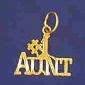 14K GOLD SAYING CHARM - #1 AUNT #9982