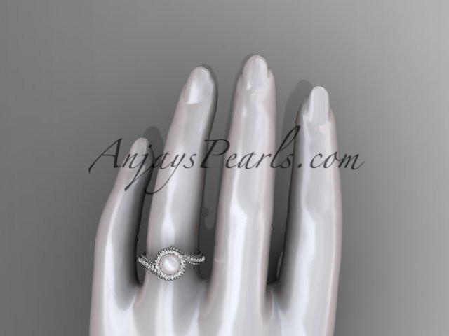 14kt white gold diamond wedding ring, engagement ring AP379 - AnjaysDesigns