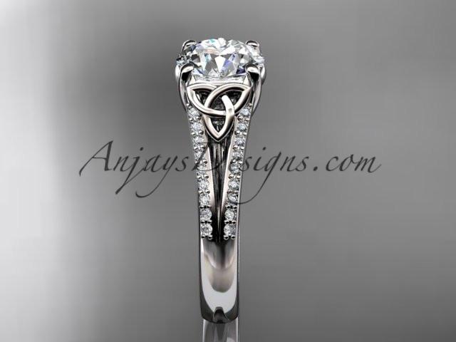 platinum celtic trinity knot engagement ring ,diamond wedding ring CT7108 - AnjaysDesigns