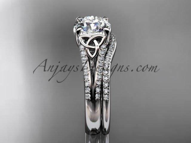 platinum celtic trinity knot engagement ring ,diamond wedding ring, engagment set CT7108S - AnjaysDesigns