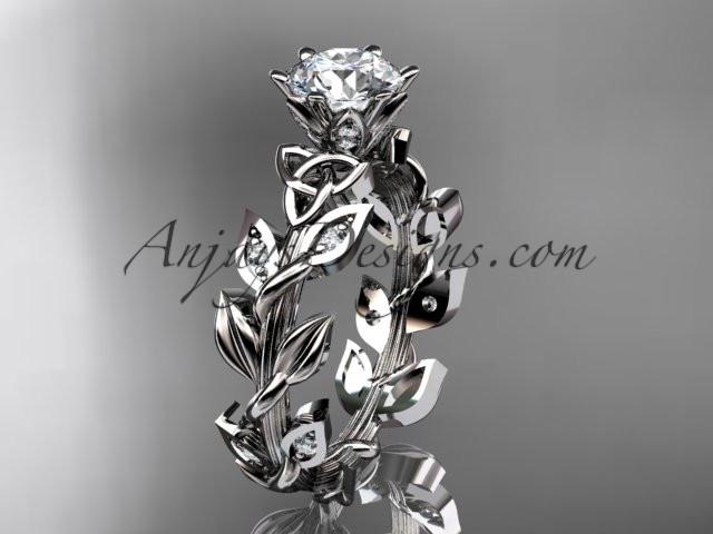 platinum diamond celtic trinity knot wedding ring, bridal ring CT7124 - AnjaysDesigns