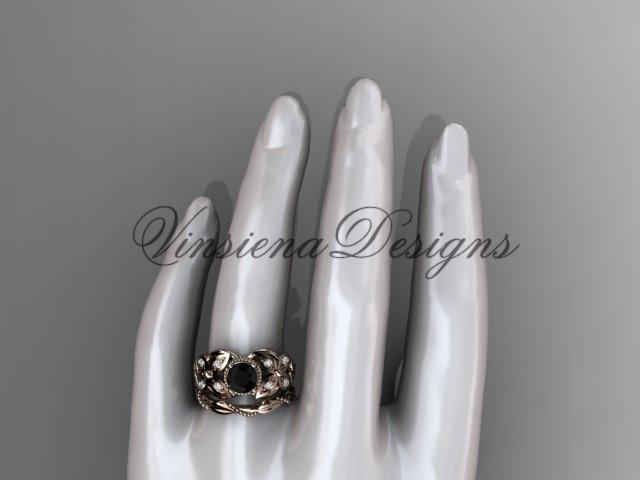 14kt rose gold diamond celtic, Enhanced Black Diamond engagement set CT7136S