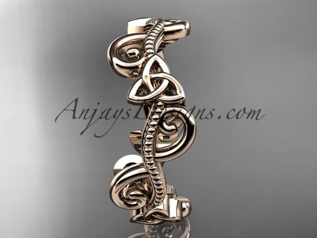 14kt rose gold celtic trinity knot wedding band, engagement ring CT7138G - AnjaysDesigns