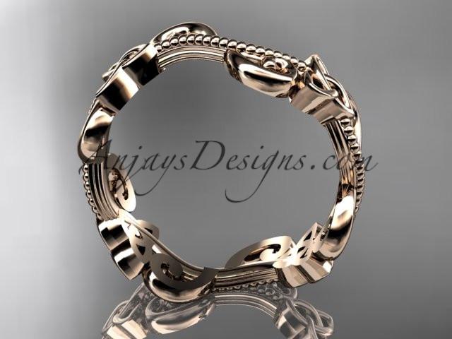 14kt rose gold celtic trinity knot wedding band, engagement ring CT7138G - AnjaysDesigns