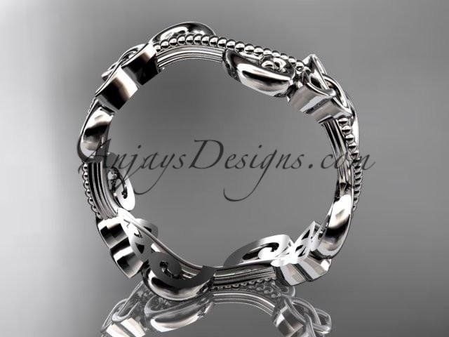 14kt white gold celtic trinity knot wedding band, engagement ring CT7138G - AnjaysDesigns