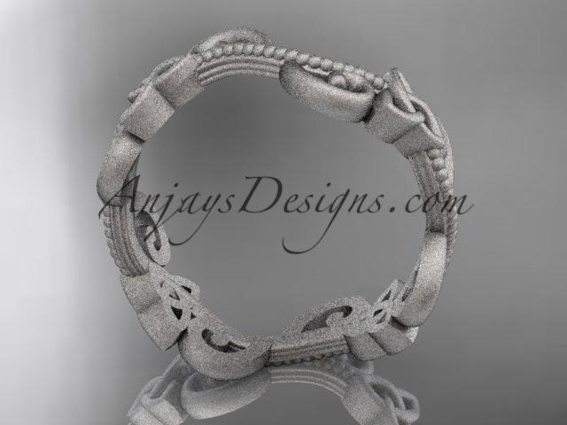 platinum celtic trinity knot matte finish wedding band, engagement ring CT7138G - AnjaysDesigns