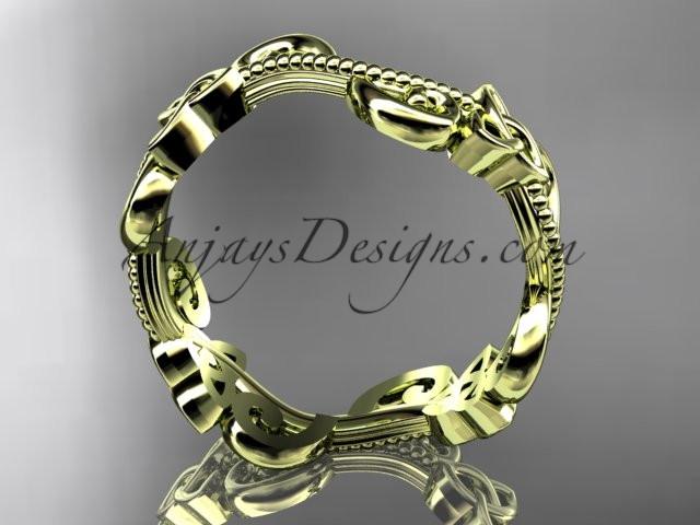 14kt yellow gold celtic trinity knot wedding band, engagement ring CT7138G - AnjaysDesigns