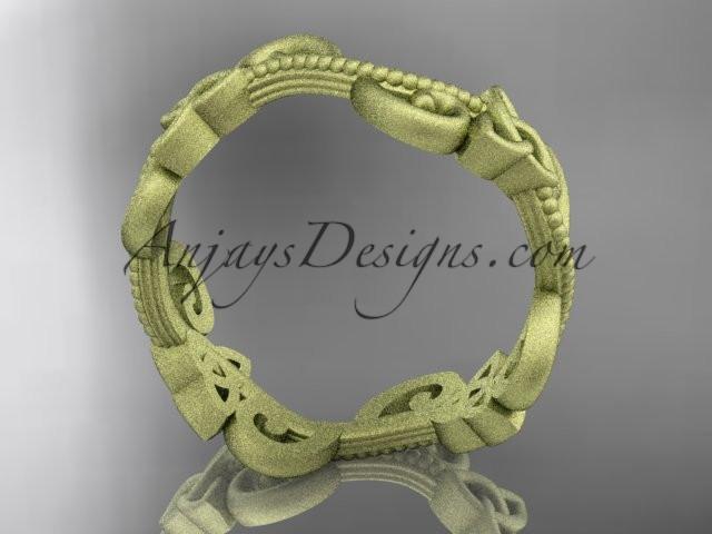 14kt yellow gold celtic trinity knot matte finish wedding band, engagement ring CT7138G - AnjaysDesigns