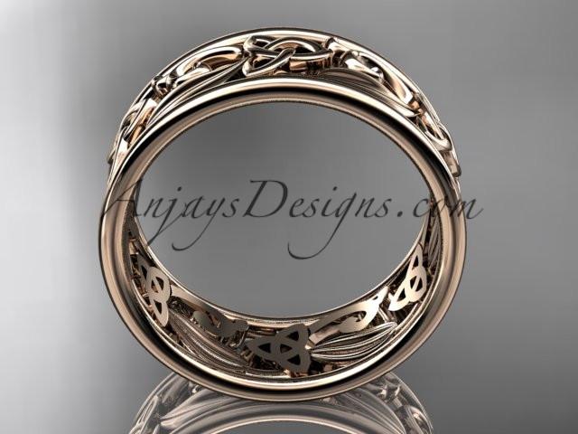 14kt rose gold celtic trinity knot wedding band, engagement ring CT7150G - AnjaysDesigns