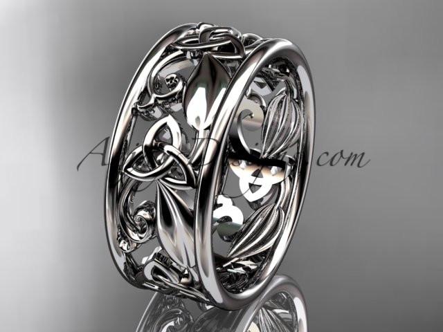 platinum celtic trinity knot wedding band, engagement ring CT7150G - AnjaysDesigns