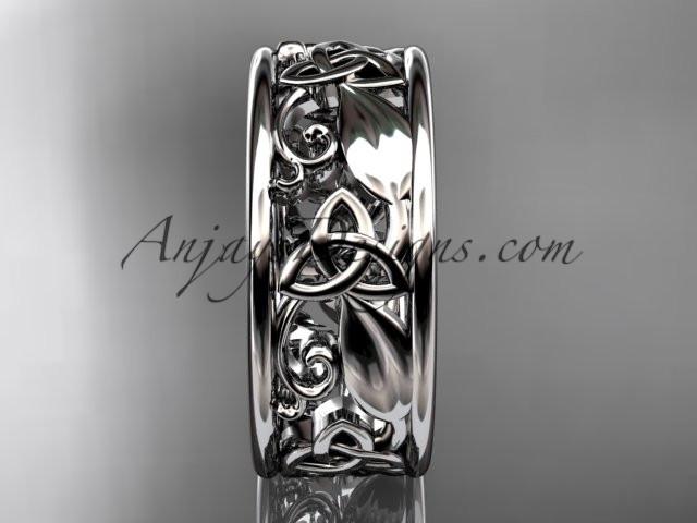 14kt white gold celtic trinity knot wedding band, engagement ring CT7150G - AnjaysDesigns