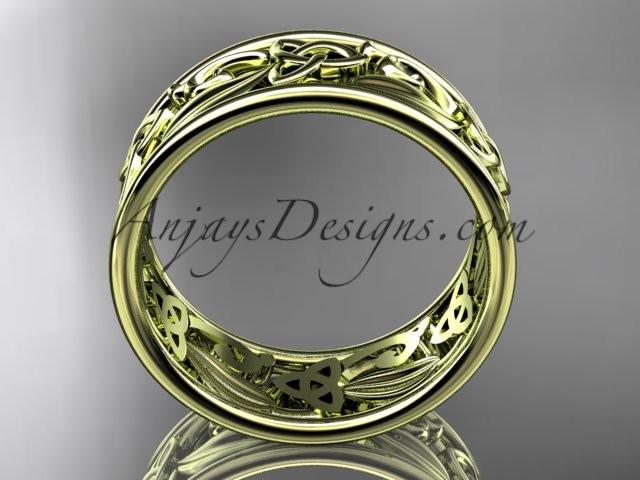 14kt yellow gold celtic trinity knot wedding band, engagement ring CT7150G - AnjaysDesigns