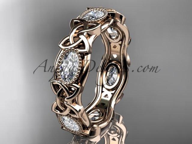 14kt rose gold celtic trinity knot wedding band, engagement ring CT7152B - AnjaysDesigns