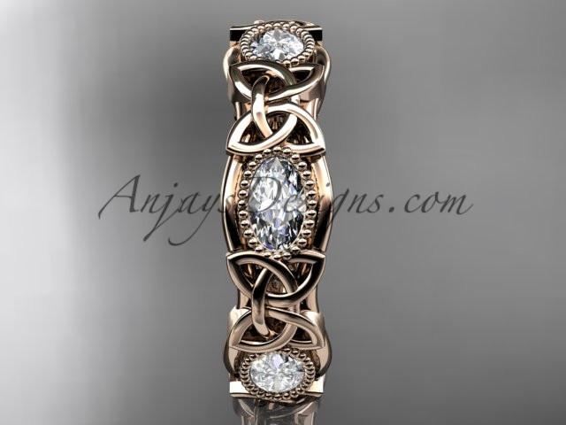14kt rose gold celtic trinity knot wedding band, engagement ring CT7152B - AnjaysDesigns