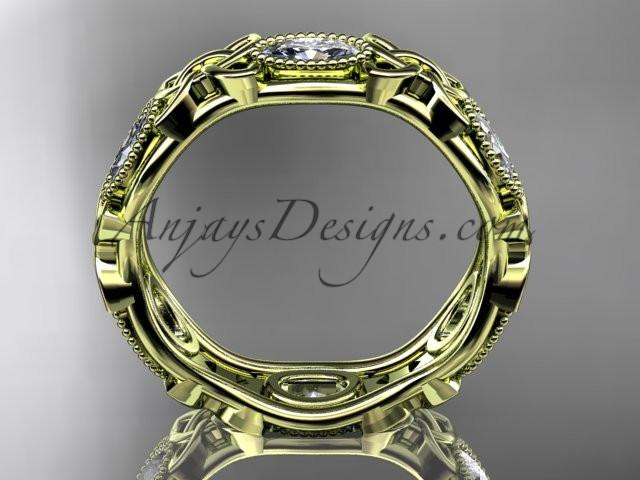 14kt yellow gold celtic trinity knot wedding band, engagement ring CT7152B - AnjaysDesigns