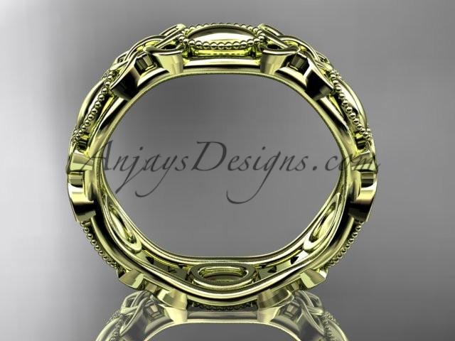 14kt yellow gold celtic trinity knot wedding band, engagement ring CT7152G - AnjaysDesigns