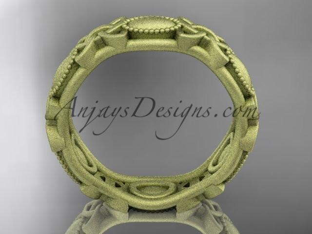 14kt yellow gold celtic trinity knot wedding band, matte finish wedding band, engagement ring CT7510G - AnjaysDesigns