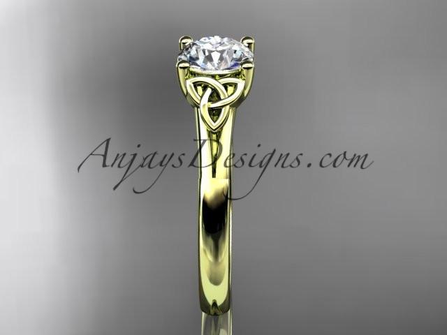 14kt yellow gold celtic trinity knot wedding ring, engagement ring CT7154 - AnjaysDesigns