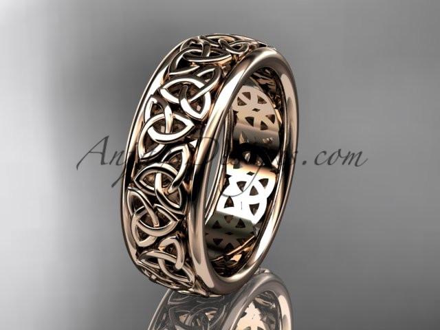 14kt rose gold celtic trinity knot wedding band, engagement ring CT7163G - AnjaysDesigns