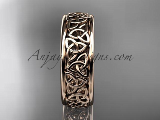 14kt rose gold celtic trinity knot wedding band, engagement ring CT7163G - AnjaysDesigns