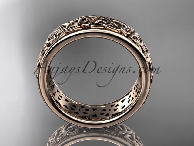 14kt rose gold celtic trinity knot wedding band, engagement ring CT7163G - AnjaysDesigns