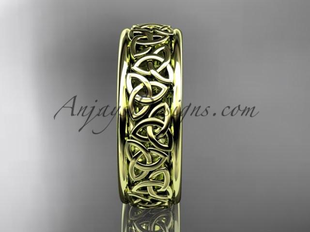 14kt yellow gold celtic trinity knot wedding band, engagement ring CT7163G - AnjaysDesigns