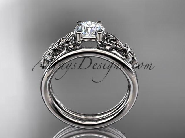 platinum celtic trinity knot wedding ring, engagement set CT7169S - AnjaysDesigns