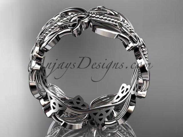 platinum celtic trinity knot wedding band, engagement ring CT7188G - AnjaysDesigns
