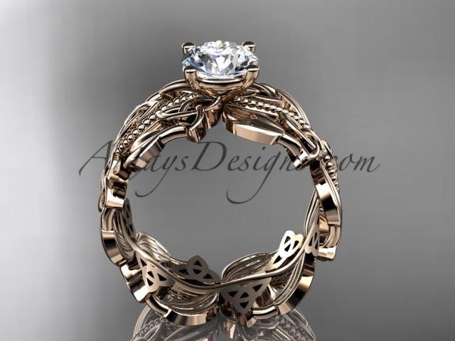 14kt rose gold celtic trinity knot wedding ring, engagement ring CT7188 - AnjaysDesigns