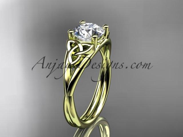 14kt yellow gold celtic trinity knot wedding ring, engagement ring CT7189 - AnjaysDesigns