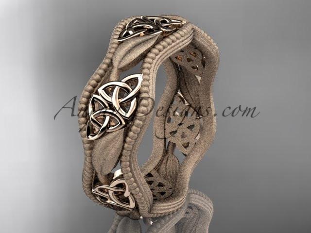 14kt rose gold celtic trinity knot wedding band, engagement ring CT7190GM - AnjaysDesigns