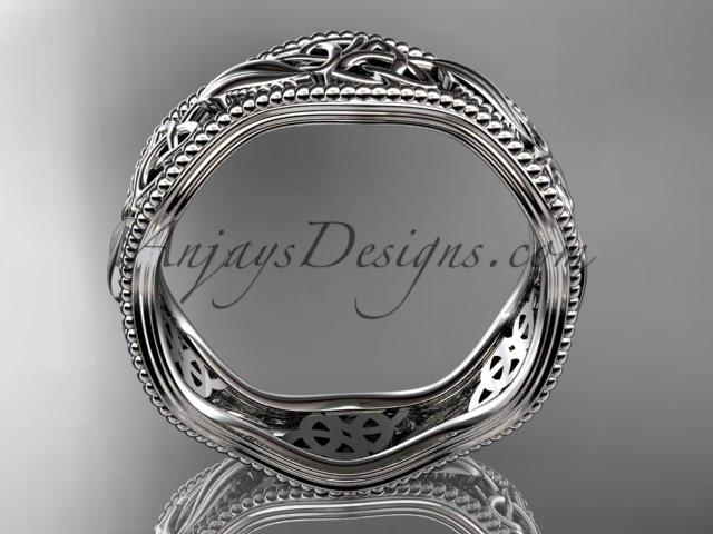 platinum celtic trinity knot wedding band, engagement ring CT7190G - AnjaysDesigns