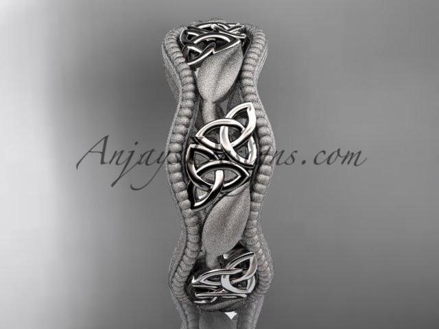 platinum celtic trinity knot wedding band, engagement ring CT7190GM - AnjaysDesigns