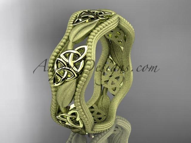 14kt yellow gold celtic trinity knot wedding band, engagement ring CT7190GM - AnjaysDesigns