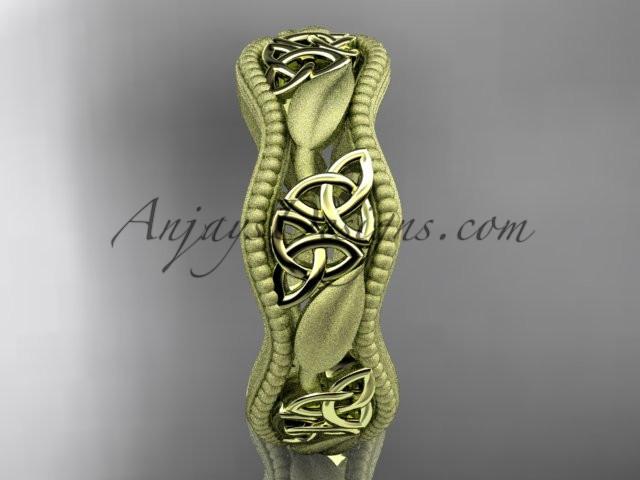 14kt yellow gold celtic trinity knot wedding band, engagement ring CT7190GM - AnjaysDesigns