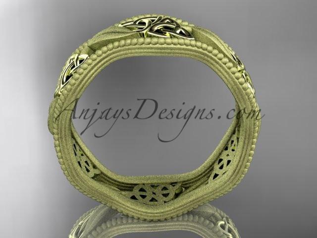 14kt yellow gold celtic trinity knot wedding band, engagement ring CT7190GM - AnjaysDesigns