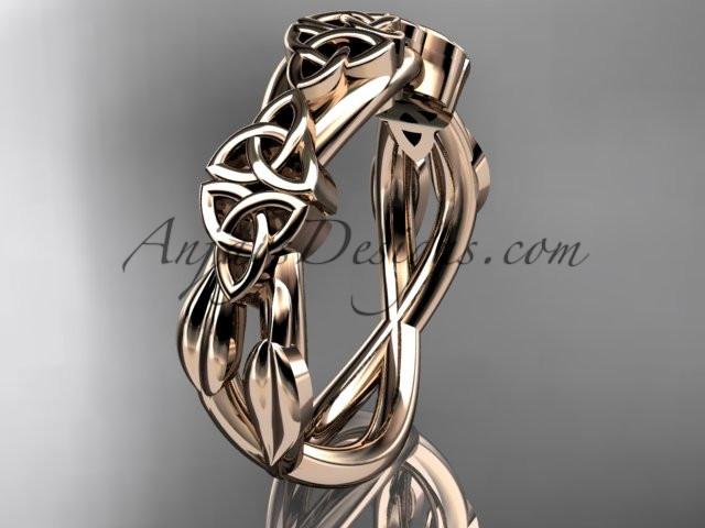 14kt rose gold celtic trinity knot wedding band, engagement ring CT7204G - AnjaysDesigns