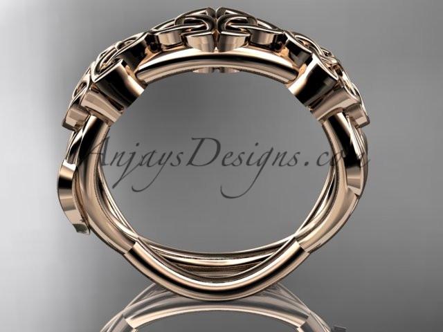 Rose gold online celtic wedding bands