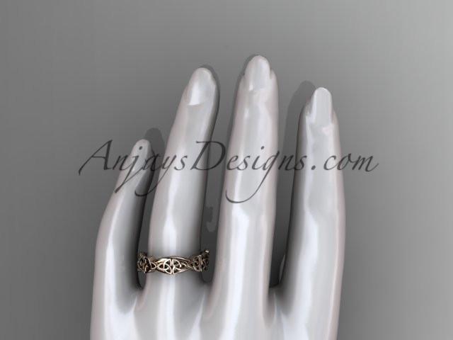 14kt rose gold celtic trinity knot wedding band, engagement ring CT7204G - AnjaysDesigns