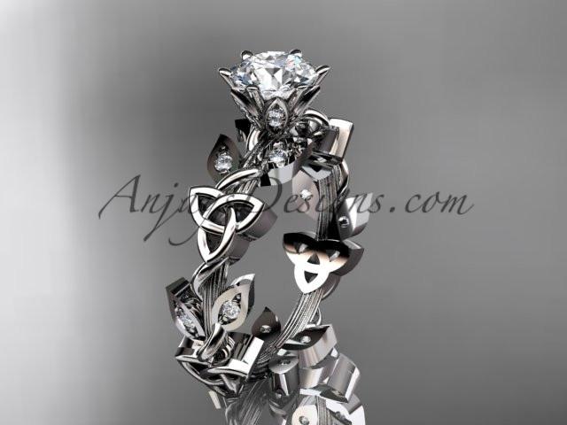 platinum diamond celtic trinity knot wedding ring, engagement ring CT7209 - AnjaysDesigns
