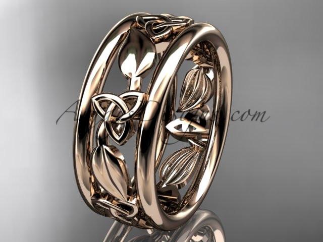 14kt rose gold celtic trinity knot wedding band, engagement ring CT7233G - AnjaysDesigns