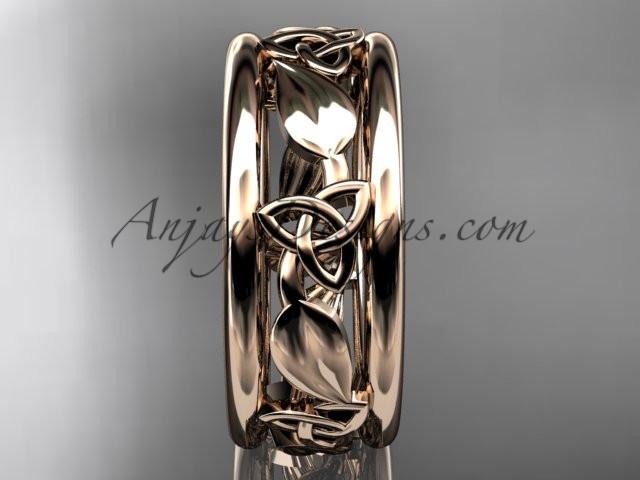 14kt rose gold celtic trinity knot wedding band, engagement ring CT7233G - AnjaysDesigns