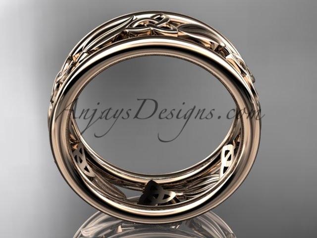 14kt rose gold celtic trinity knot wedding band, engagement ring CT7233G - AnjaysDesigns