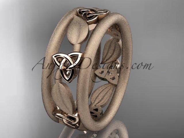 14kt rose gold celtic trinity knot wedding band, engagement ring CT7233GM - AnjaysDesigns