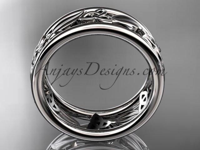 platinum celtic trinity knot wedding band, engagement ring CT7233G - AnjaysDesigns