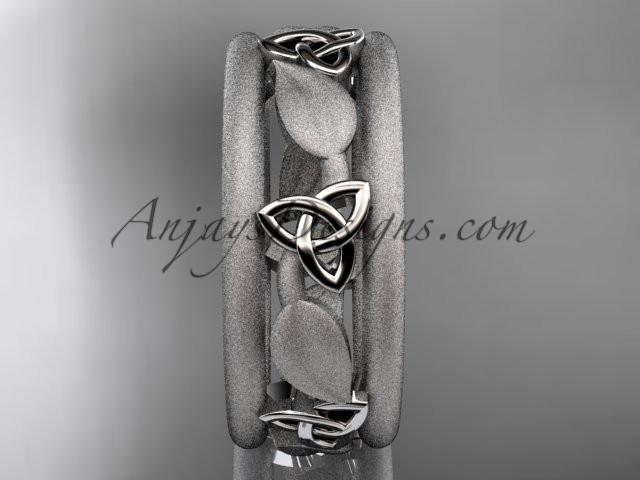platinum celtic trinity knot wedding band, engagement ring CT7233GM - AnjaysDesigns