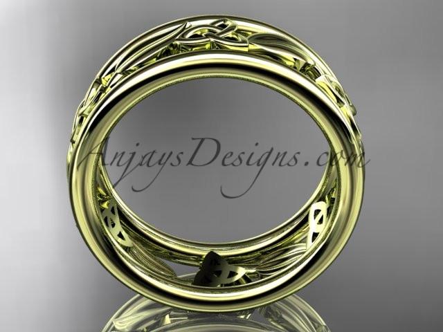 14kt yellow gold celtic trinity knot wedding band, engagement ring CT7233G - AnjaysDesigns