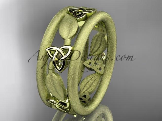 14kt yellow gold celtic trinity knot wedding band, engagement ring CT7233GM - AnjaysDesigns